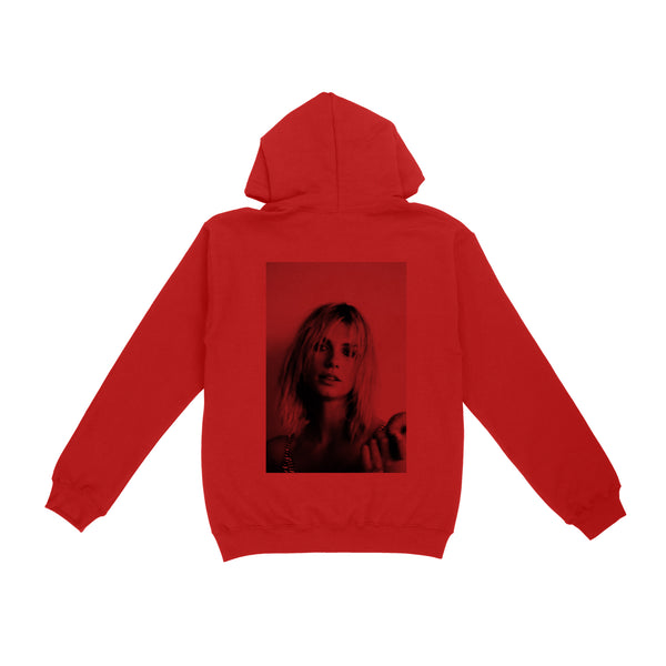 "Front Bubble & Back Photo" Hoodie in Red