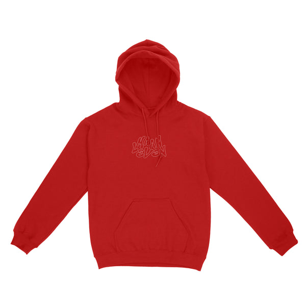 "Front Bubble & Back Photo" Hoodie in Red